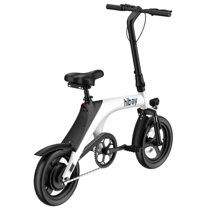 Hiboy C1 Folding Electric Bike - White, folded