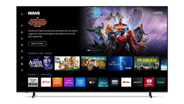 VIZIO 100 inch Quantum 4K Smart TV showing VIZIO OS home screen