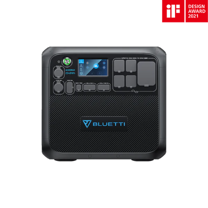 BLUETTI AC200MAX - panel frontal con pantalla y puertos