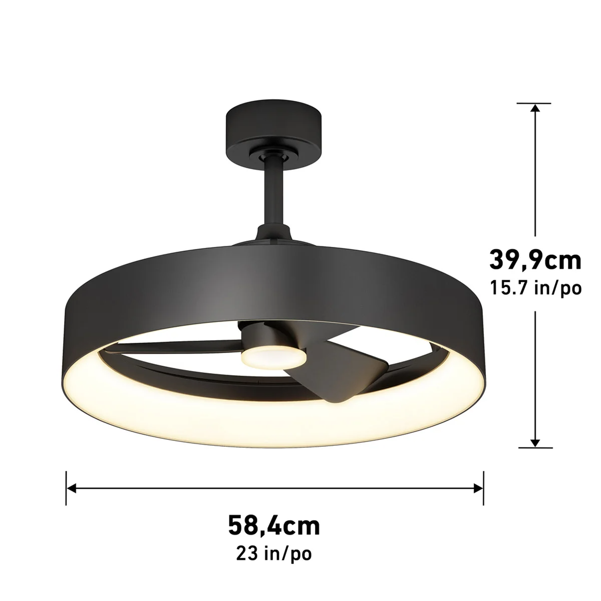 Artika Black 23 Fandelier W/Downlight