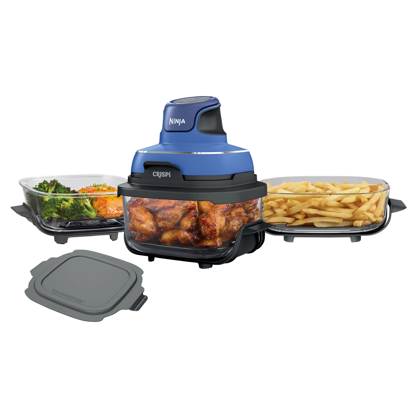 Ninja Crispi 5-in-1 Portable Glass Air Fry Cooking System, 3 Containers & Cover