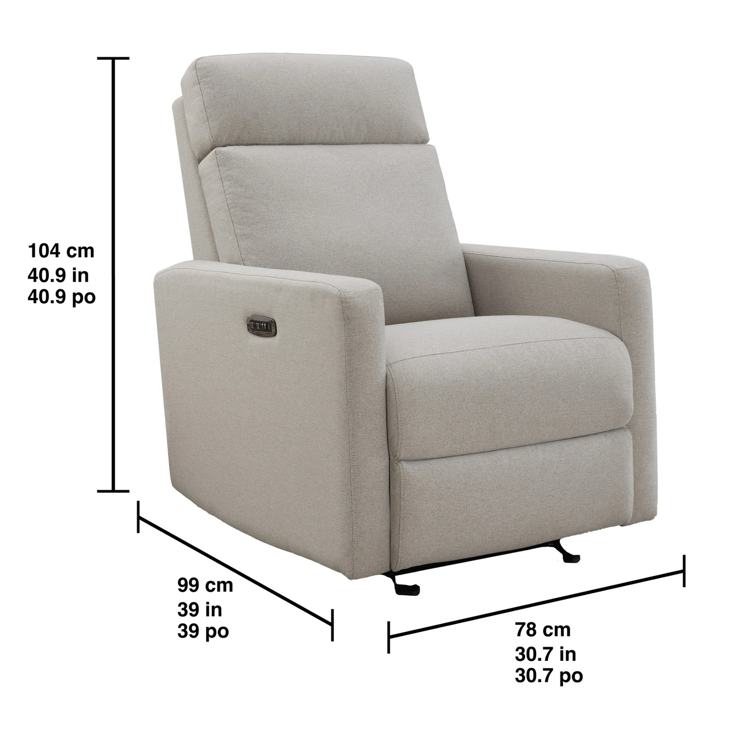 Sillón reclinable eléctrico de tela Tallula de Synergy Home
