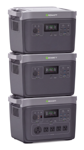 Growatt 6000W torre de tres módulos vista angular