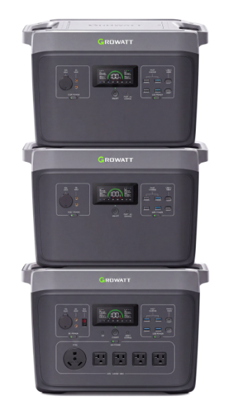 Growatt 6000W tres módulos apilados vista frontal